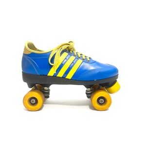 Vintage 1980s royal blue vegan leather mens roller skates